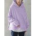 Women Solid Side Zipper Hooded Sweatshirt with Pocket