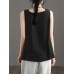 Contrast Slit Hem Sleeveless Crew Neck Casual Tank Top