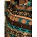 Ethnic Pattern Print Vintage Pocket Hooded Casual Coat for Women