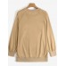 Women Solid Classic Loose Fit Puff Sleeve Dropped Shoulder Sweatshirt