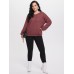 YOINS Plus Size Round Neck Criss  Cross Waffle Knit Knitwear