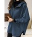 Hooded Simple Casual Solid Color Slit Hem Pocket Zipper Sweatshirts for Women