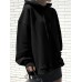 Women Solid Color O  Neck Long Sleeve Narrow Cuff Casual Hooded Sweatshirt