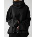 Women Turtleneck Stitching Design Wide Sleeves Solid Loose Pullover Sweatshirt