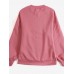 Women Solid Color Thick Round Neck Puff Sleeve Narrow Cuff Long Sleeve Pullover Sweatshirt